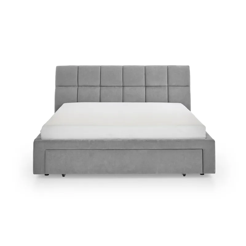 Lova 180 cm CANY su čiužiniu, pilka, su šuns guoliu, 209x228x110 cm