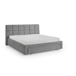 Lova 180 cm CANY su čiužiniu, pilka, su šuns guoliu, 209x228x110 cm