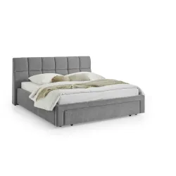 Lova 180 cm CANY su čiužiniu, pilka, su šuns guoliu, 209x228x110 cm