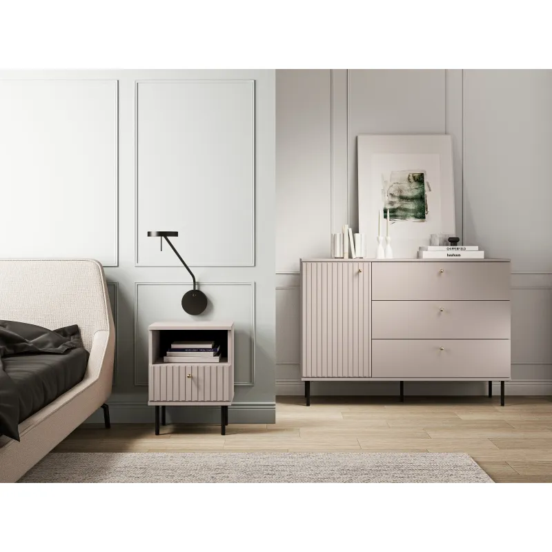 Naktinis staliukas SOPHIA, kašmyro, 40x34x53 cm