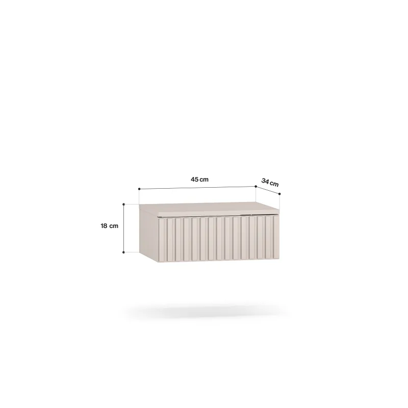 Pakabinamas naktinis staliukas SOPHIA, kašmyro, 45x34x18 cm