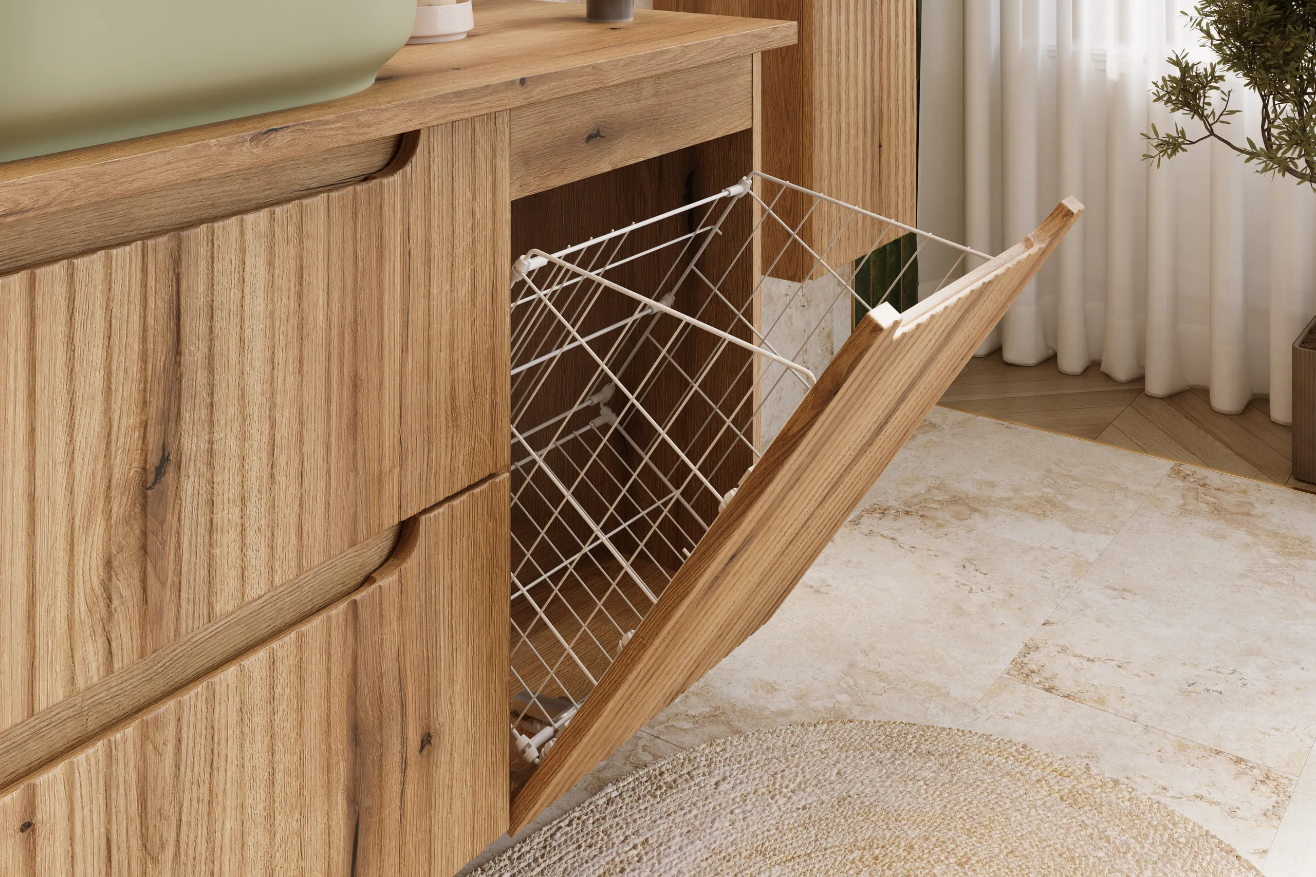 Pakabinama vonios spintelė su praustuvu 821 NOVA COASTAL, 100x40x57 cm