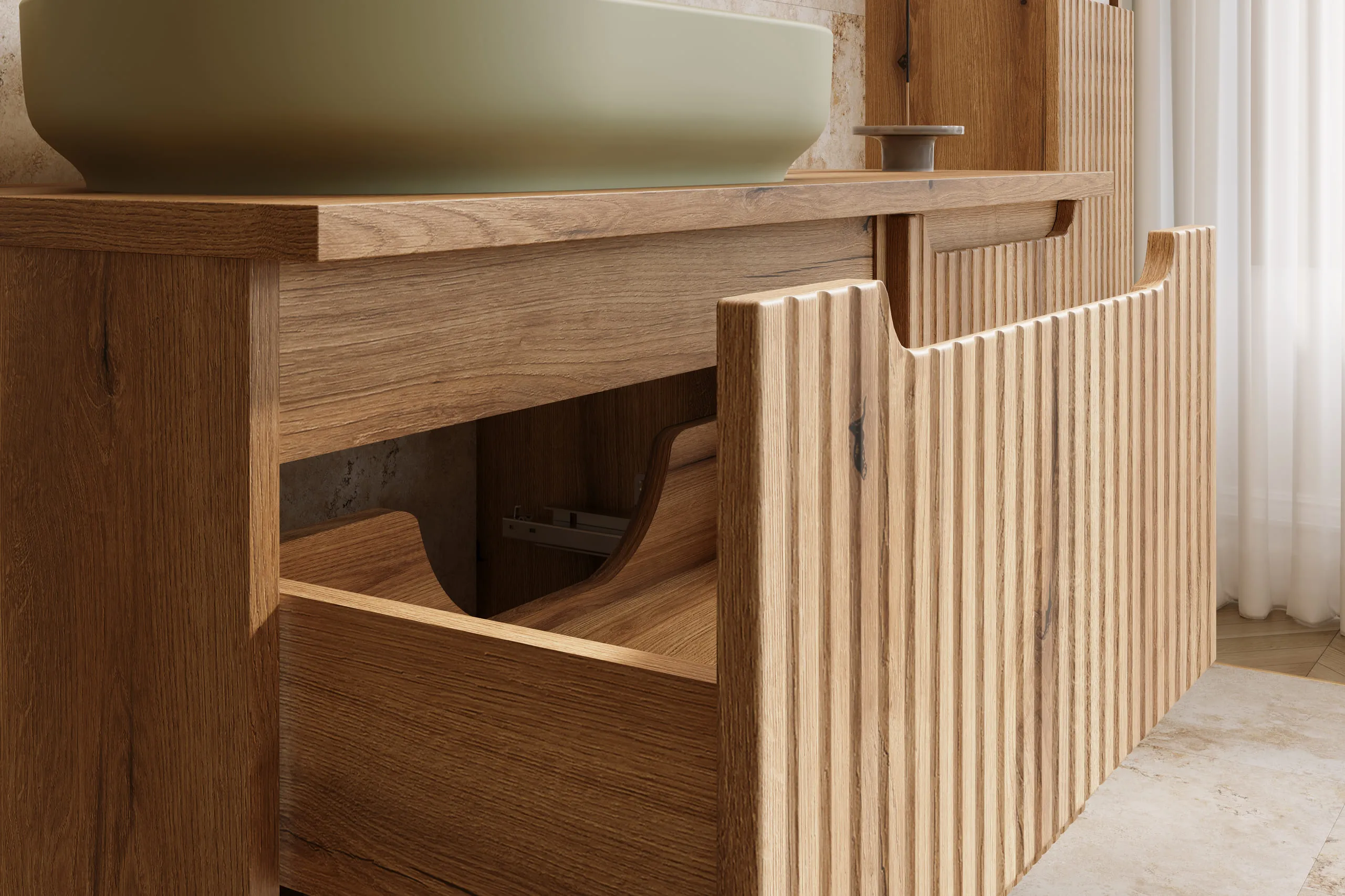 Pakabinama vonios spintelė su praustuvu 828A NOVA COASTAL, 81x40x57 cm