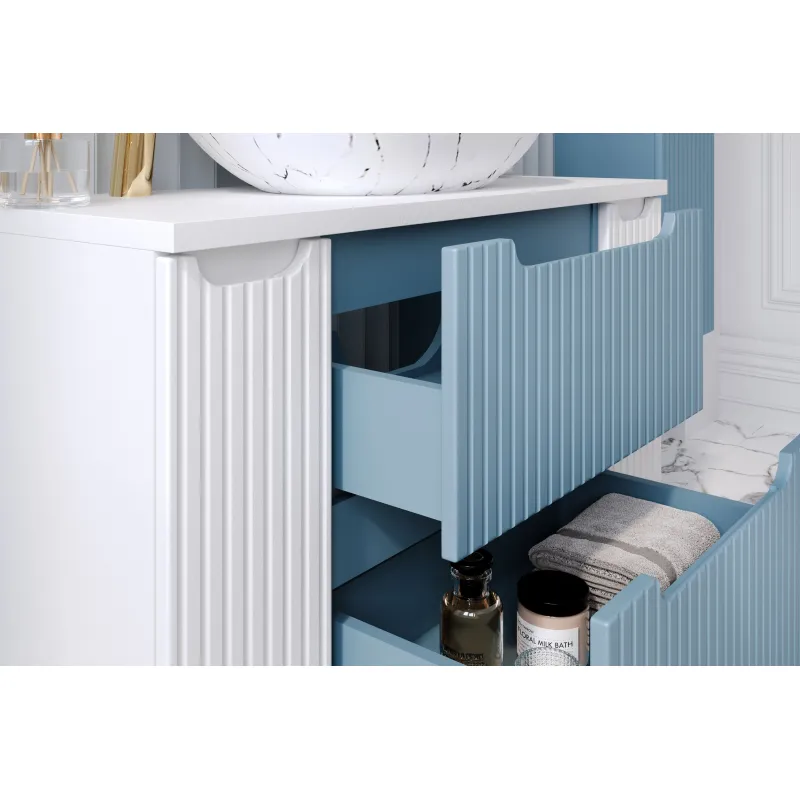 Pakabinama vonios spintelė su stalviršiumi 821 NOVA BLUE, 101x40x57 cm