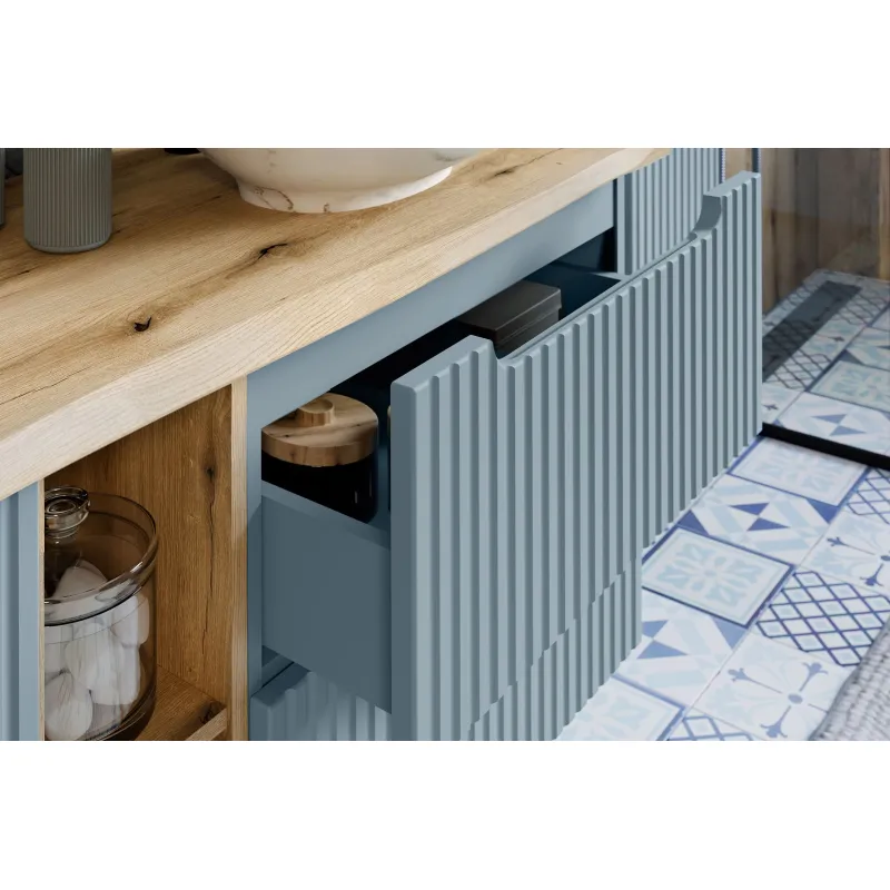 Pakabinama vonios spintelė su stalviršiumi 821A NOVA BLUE, 101x40x57 cm