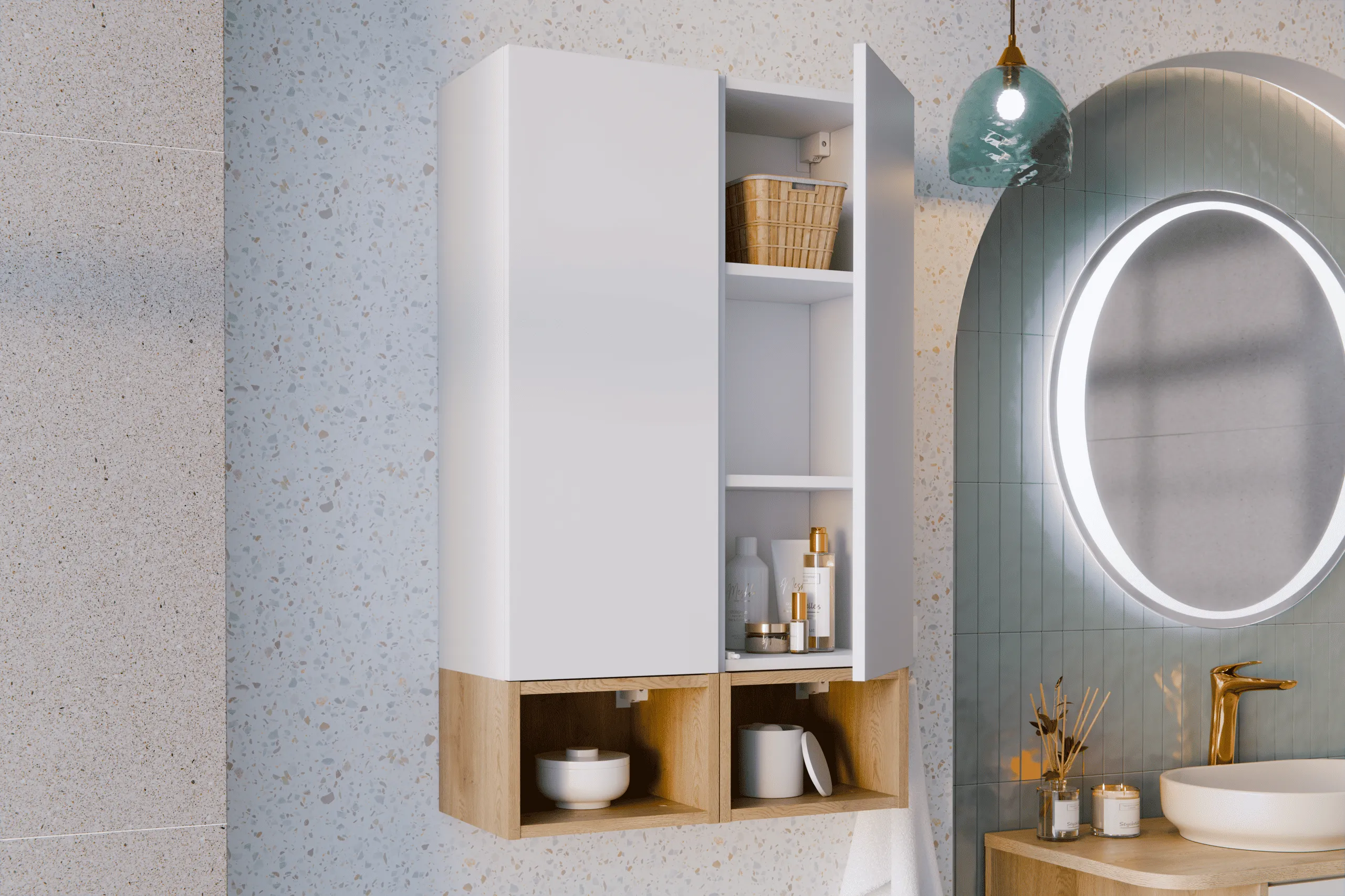 Pakabinamas LED veidrodis AURELIA, 60x60 cm