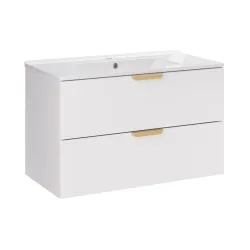 Pakabinama vonios spintelė su praustuvu 828 ASTRA WHITE, 81x46x50 cm