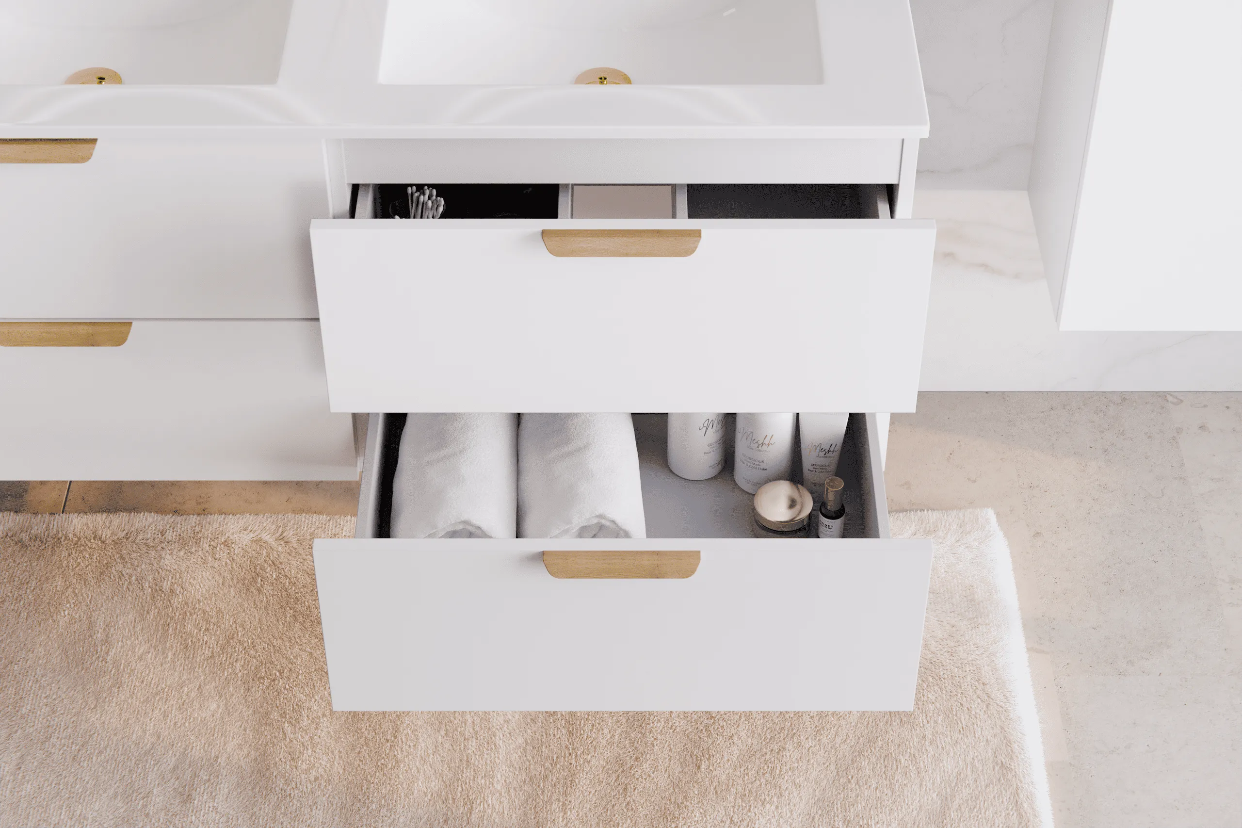 Pakabinama vonios spintelė su praustuvu 828 ASTRA WHITE, 81x46x50 cm