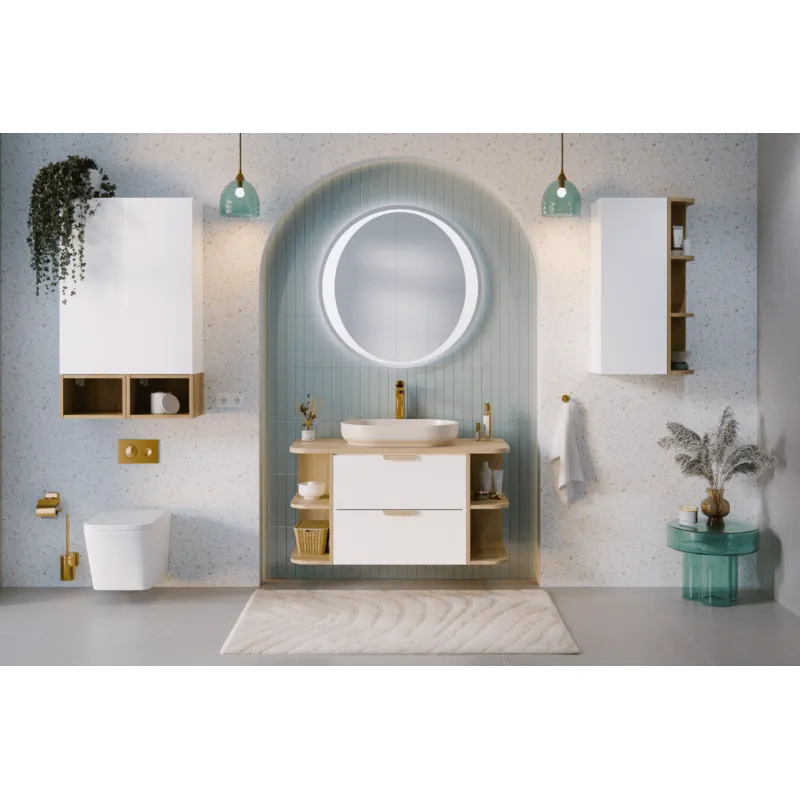 Pakabinama vonios spintelė su praustuvu 821A ASTRA WHITE, 100x46x50 cm