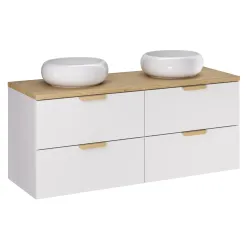 Pakabinama vonios spintelė su stalviršiumi 826D ASTRA WHITE, 121x46x50 cm