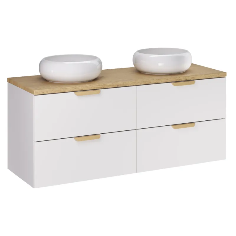 Pakabinama vonios spintelė su stalviršiumi 826D ASTRA WHITE, 121x46x50 cm