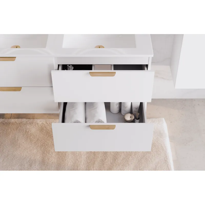 Pakabinama vonios spintelė su stalviršiumi 826D ASTRA WHITE, 121x46x50 cm