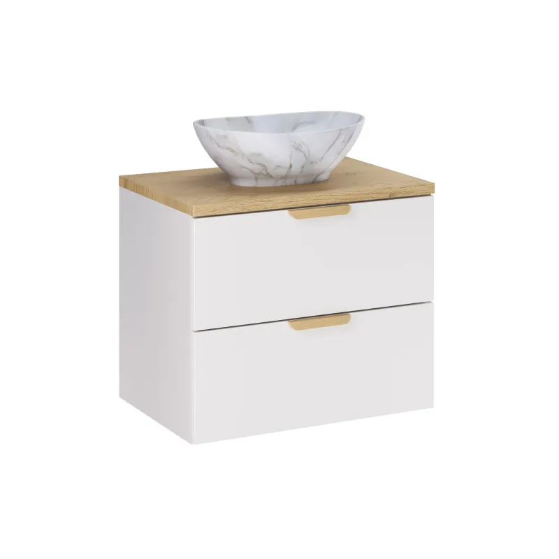 Pakabinama vonios spintelė su stalviršiumi 826 ASTRA WHITE, 61x46x50 cm