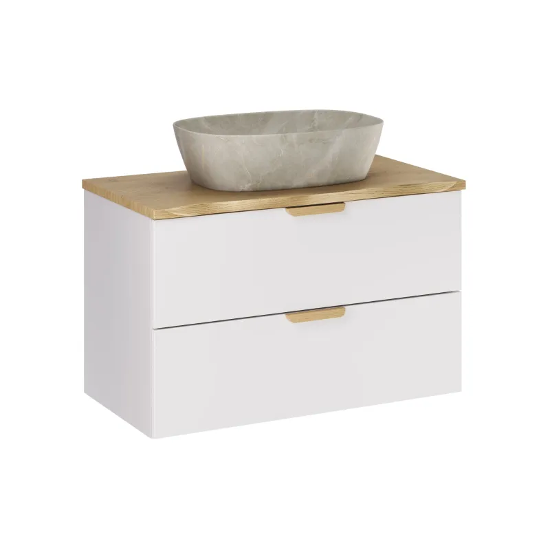 Pakabinama vonios spintelė su stalviršiumi 828 ASTRA WHITE, 81x46x50 cm