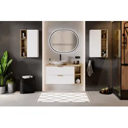 Pakabinama vonios spintelė su stalviršiumi 828A ASTRA WHITE, 81x46x50 cm