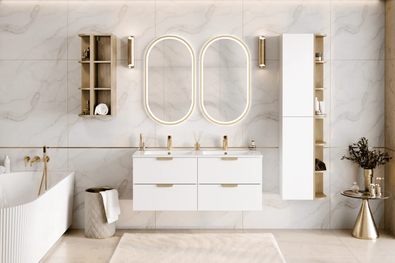 Pakabinama vonios spintelė 803 ASTRA WHITE, 50x25x160 cm