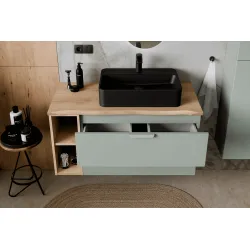 Pakabinama vonios spintelė su stalviršiumi 822A ASTRA GREEN, 121x46x50 cm