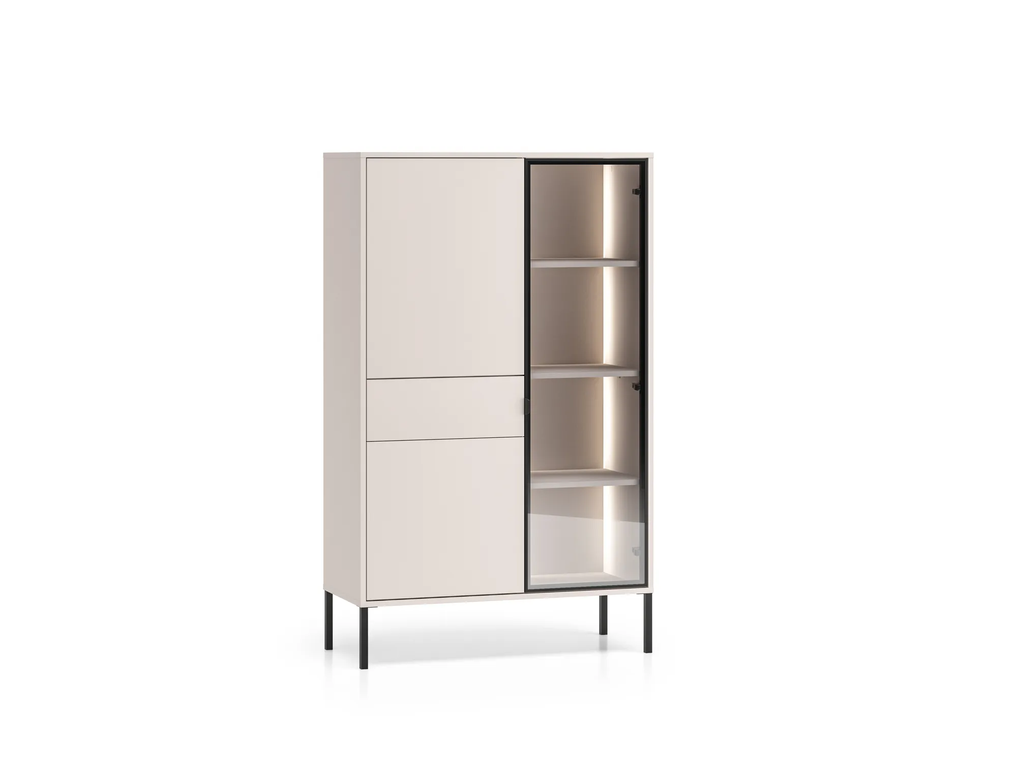 Vitrina su LED apšvietimu BARNET, kašmyro, 92x40x150 cm