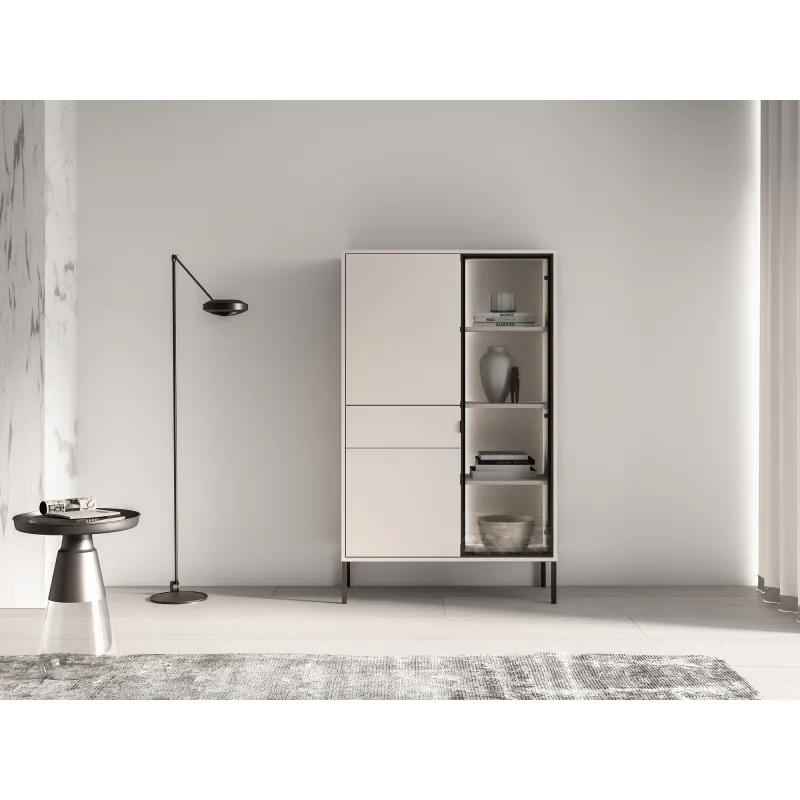 Vitrina su LED apšvietimu BARNET, kašmyro, 92x40x150 cm