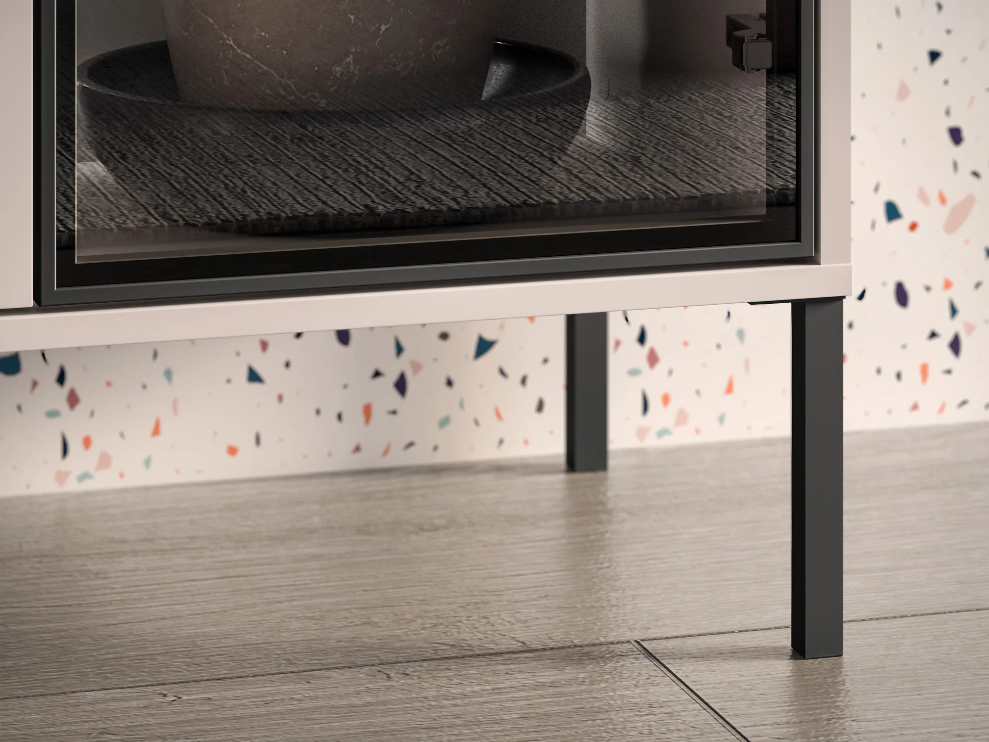 Vitrina su LED apšvietimu BARNET, kašmyro, 92x40x150 cm