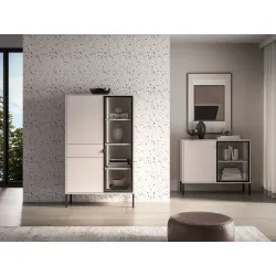 Vitrina su LED apšvietimu BARNET, kašmyro, 92x40x150 cm