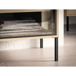 Vitrina su LED apšvietimu BARNET, ąžuolo, 92x40x150 cm