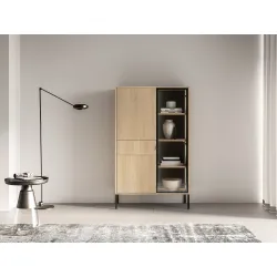 Vitrina su LED apšvietimu BARNET, ąžuolo, 92x40x150 cm