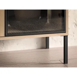 Vitrina su LED apšvietimu BARNET, ąžuolo, 92x40x150 cm