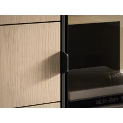 Vitrina su LED apšvietimu BARNET, ąžuolo, 92x40x150 cm