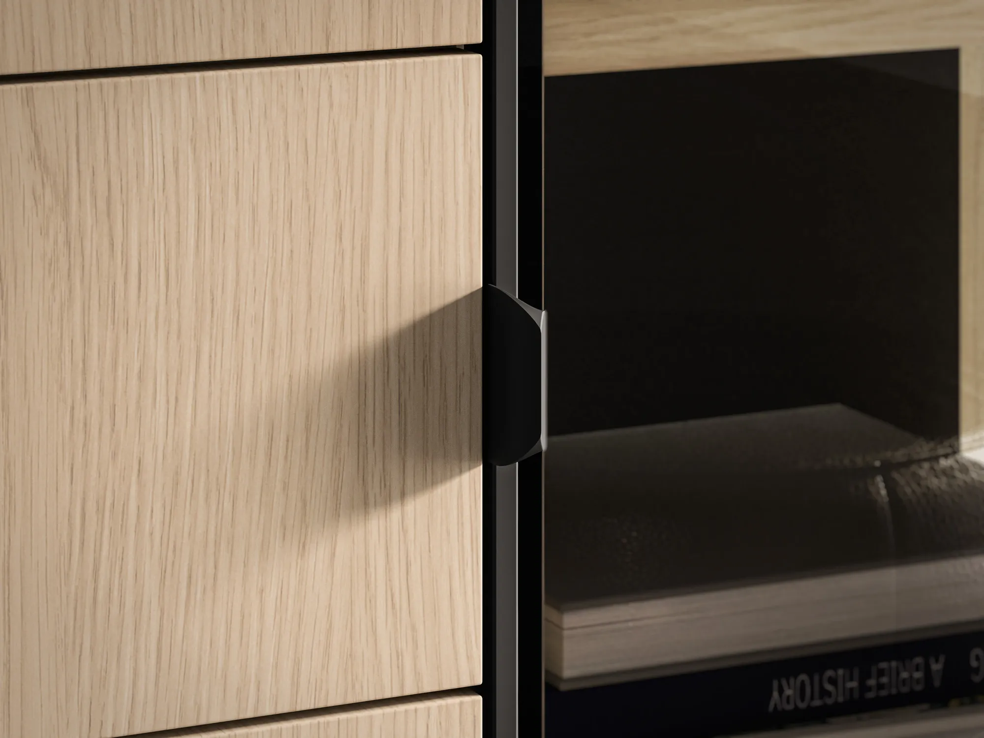 Vitrina su LED apšvietimu BARNET, ąžuolo, 92x40x150 cm