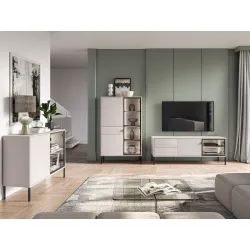 Komoda su LED apšvietimu BARNET, kašmyro, 160x40x86 cm