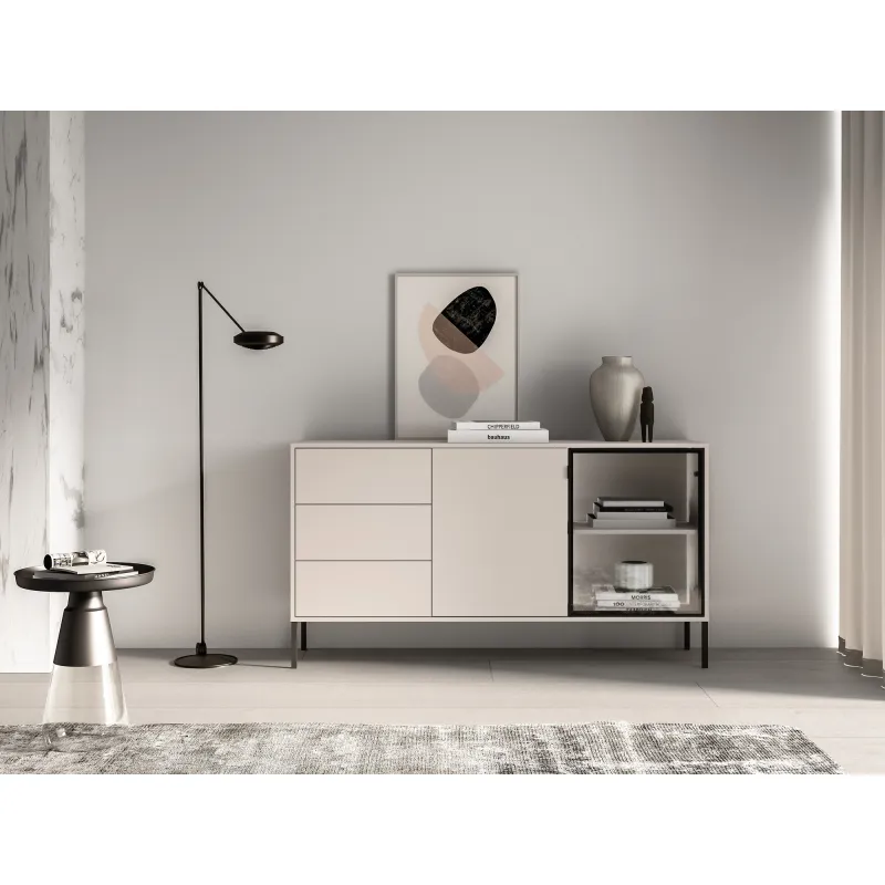 Komoda su LED apšvietimu BARNET, kašmyro, 160x40x86 cm