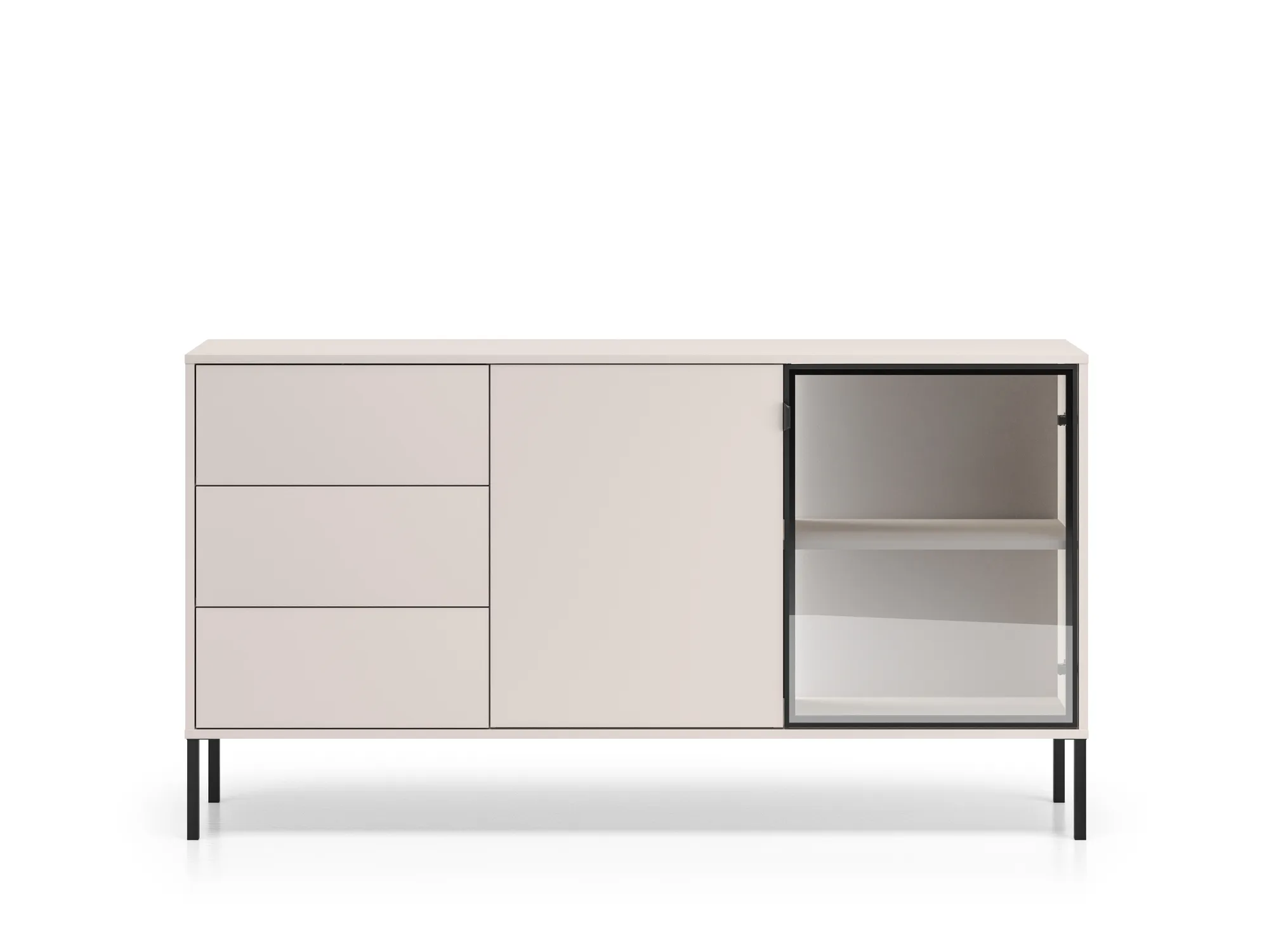 Komoda su LED apšvietimu BARNET, kašmyro, 160x40x86 cm