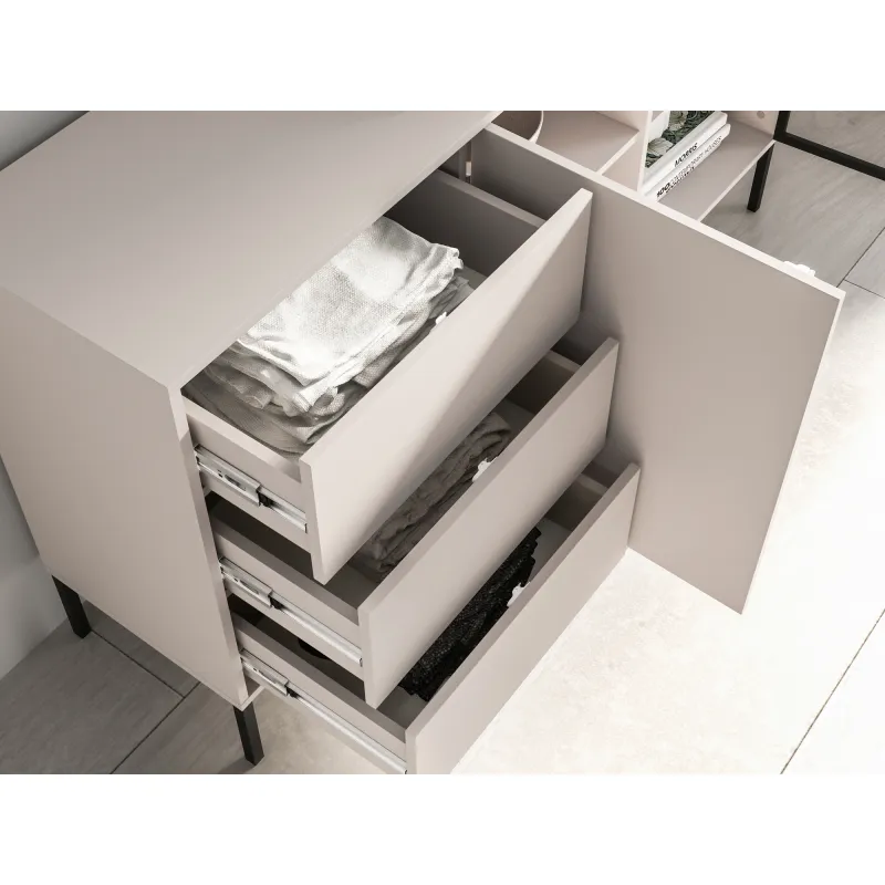 Komoda su LED apšvietimu BARNET, kašmyro, 160x40x86 cm