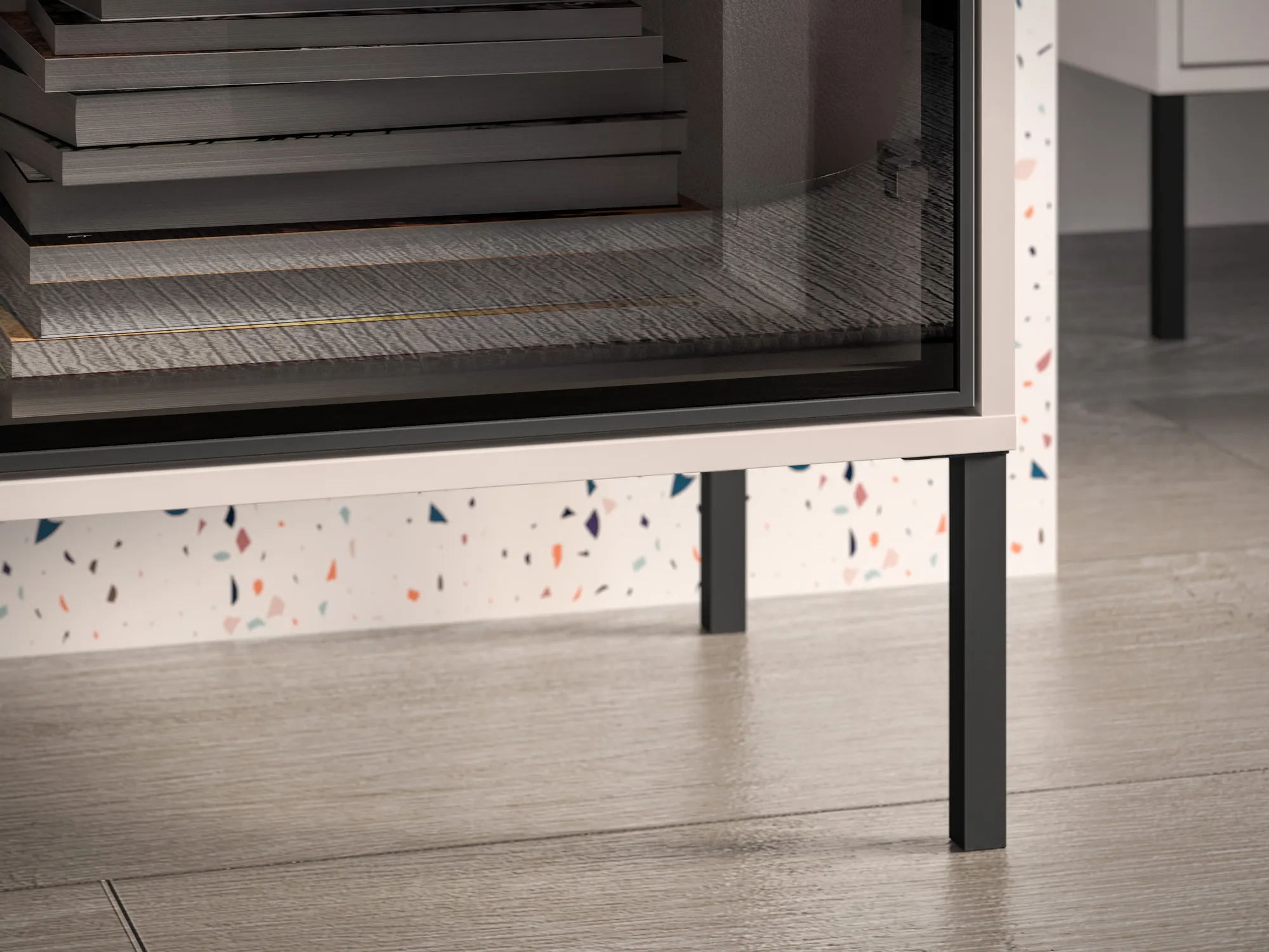 Komoda su LED apšvietimu BARNET, kašmyro, 160x40x86 cm