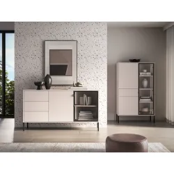 Komoda su LED apšvietimu BARNET, kašmyro, 160x40x86 cm