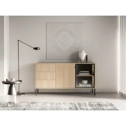 Komoda su LED apšvietimu BARNET, ąžuolo, 160x40x86 cm