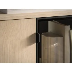 Komoda su LED apšvietimu BARNET, ąžuolo, 160x40x86 cm