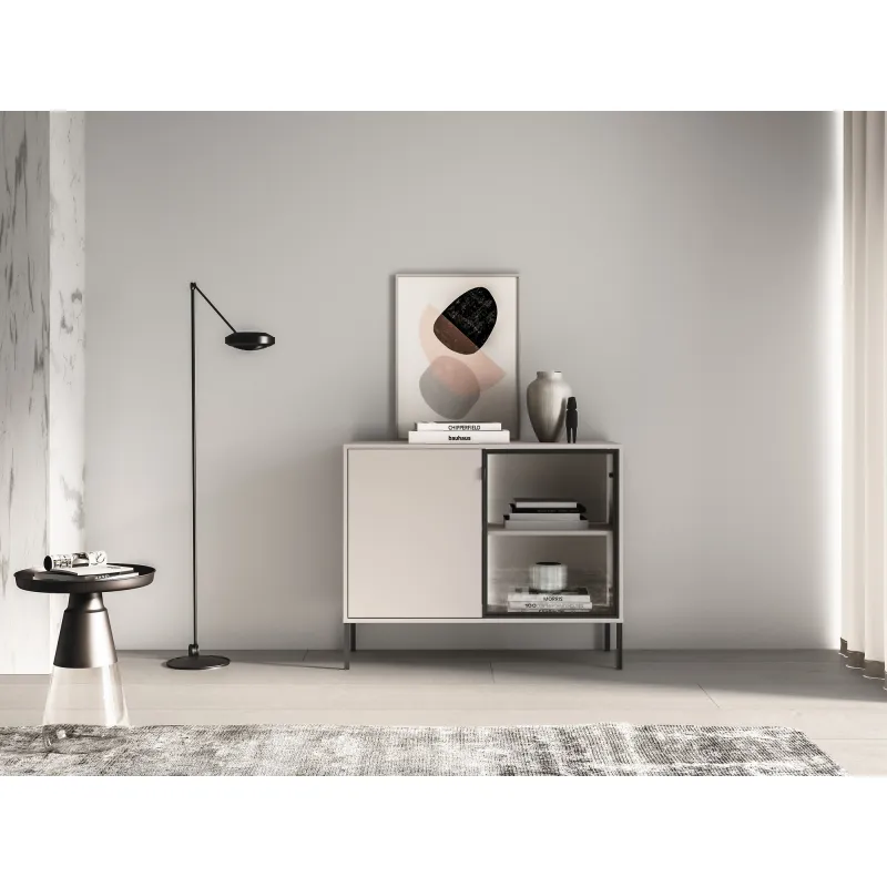 Spintelė su LED apšvietimu BARNET, kašmyro, 107x40x86 cm