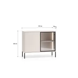 Spintelė su LED apšvietimu BARNET, kašmyro, 107x40x86 cm