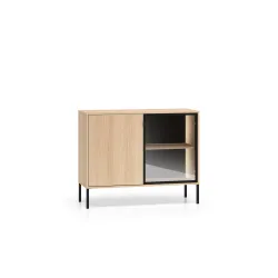 Spintelė su LED apšvietimu BARNET, ąžuolo, 107x40x86 cm