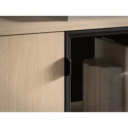 Spintelė su LED apšvietimu BARNET, ąžuolo, 107x40x86 cm