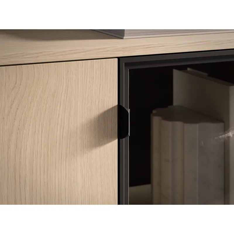 Spintelė su LED apšvietimu BARNET, ąžuolo, 107x40x86 cm