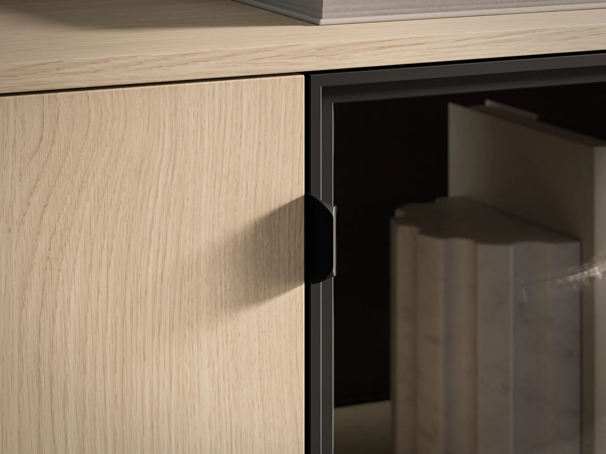 Spintelė su LED apšvietimu BARNET, ąžuolo, 107x40x86 cm