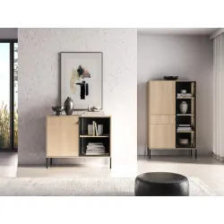 Spintelė su LED apšvietimu BARNET, ąžuolo, 107x40x86 cm