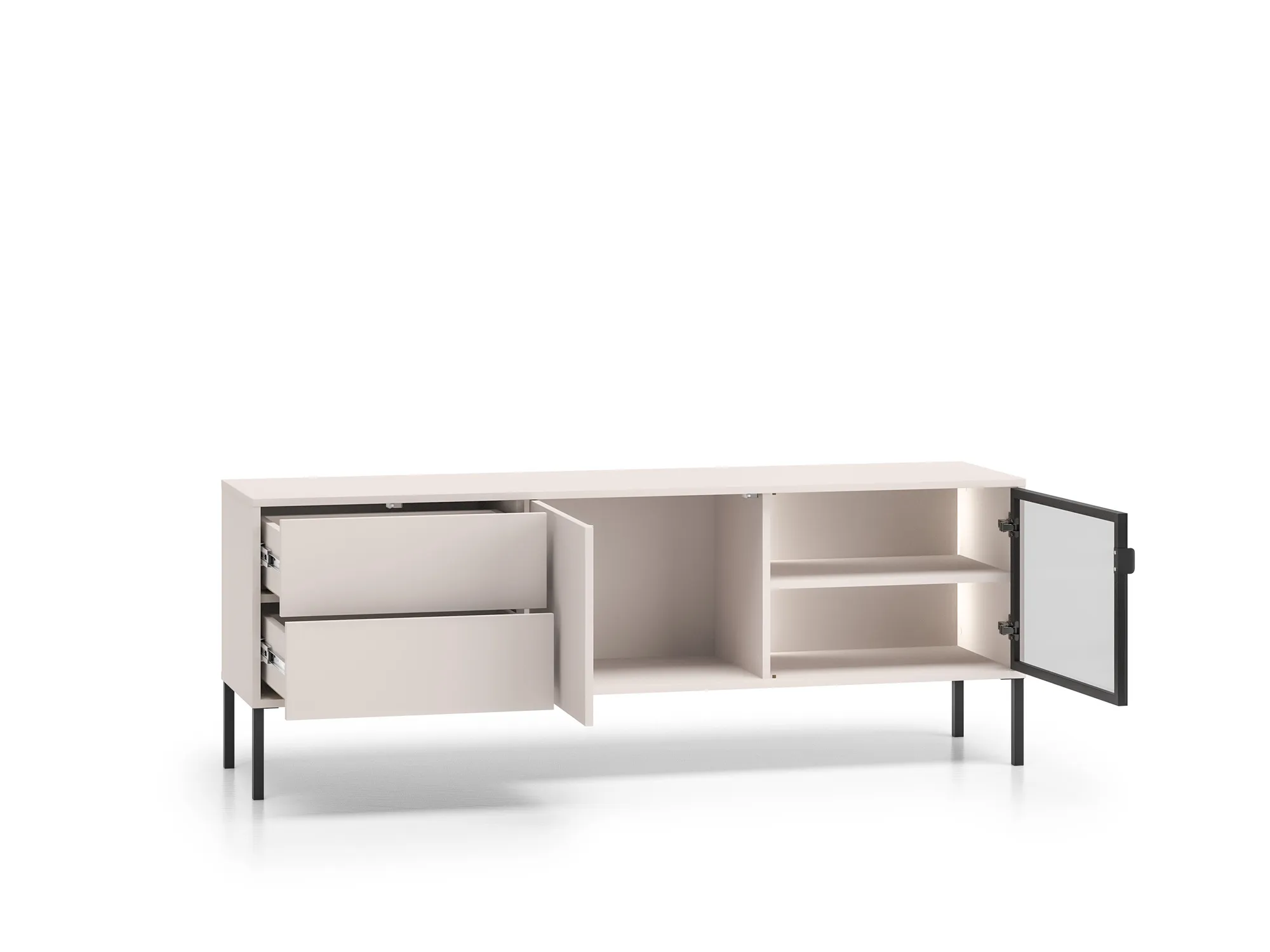 TV spintelė su LED apšvietimu BARNET, kašmyro, 160x40x59 cm