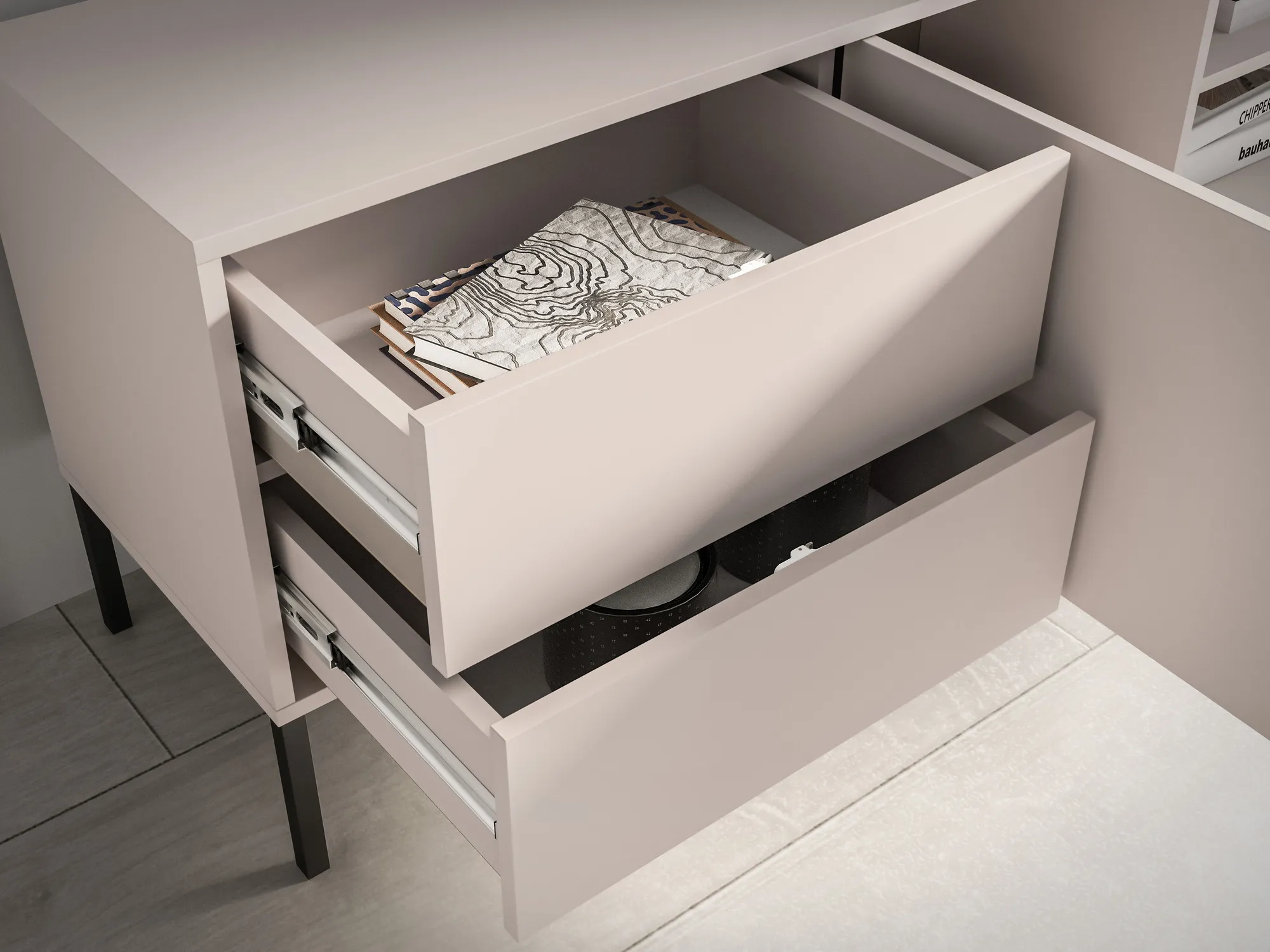 TV spintelė su LED apšvietimu BARNET, kašmyro, 160x40x59 cm