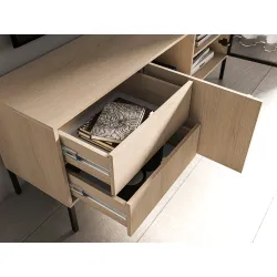 TV spintelė su LED apšvietimu BARNET, ąžuolo, 160x40x59 cm