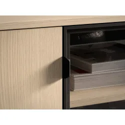 TV spintelė su LED apšvietimu BARNET, ąžuolo, 160x40x59 cm