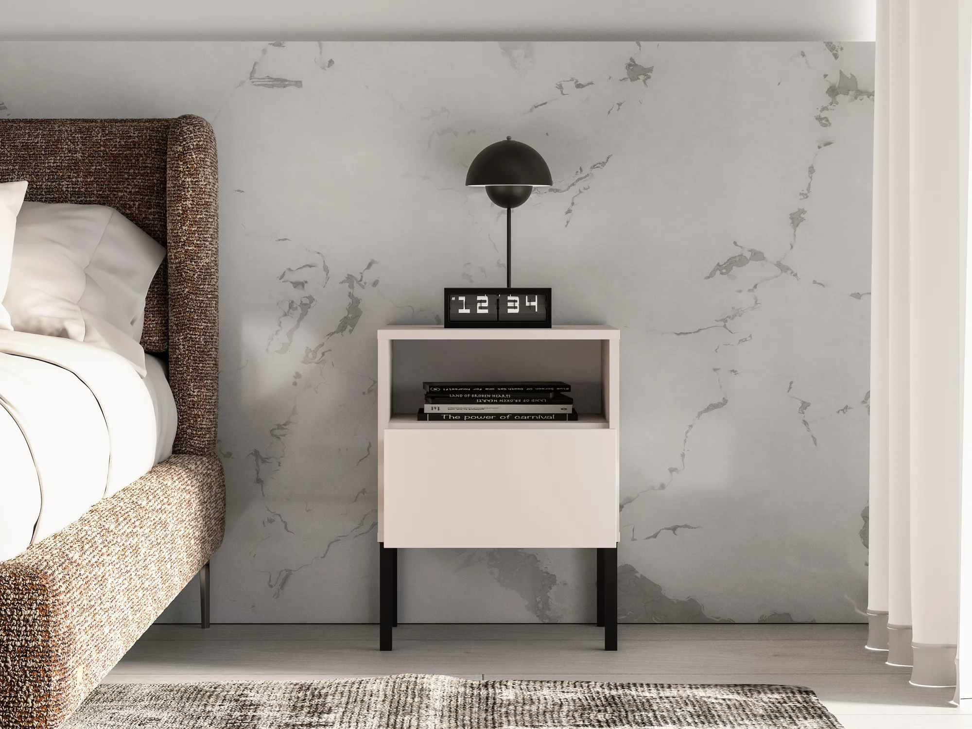 Naktinis staliukas BARNET, kašmyro, 40x34x53 cm